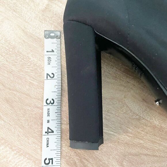 Tony Bianco Black Lila Fitted Pointed Toe High Block Heel 7 Baddie Edgy Stretchy - Picture 8 of 8